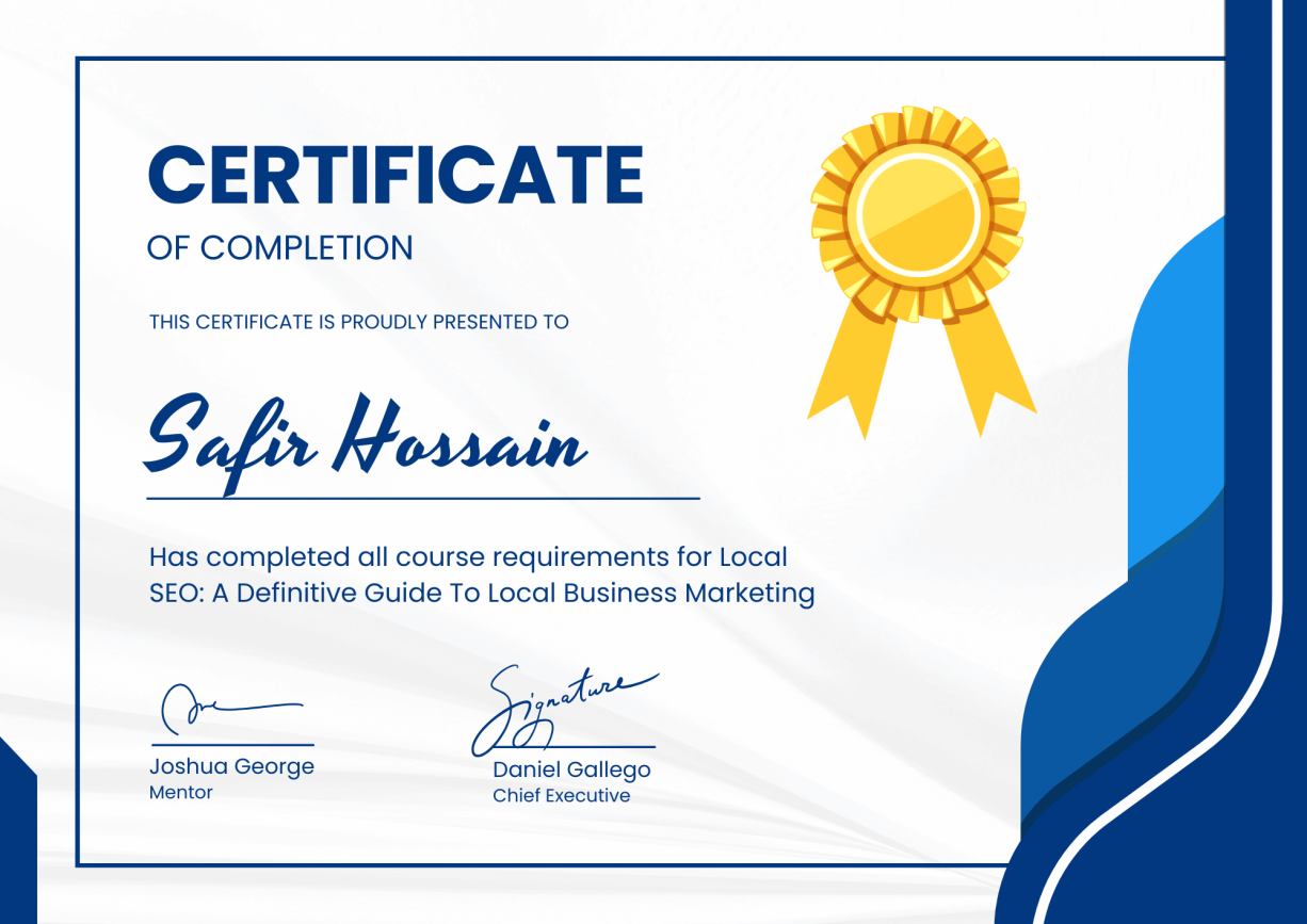 Safir Hossain Udemy Local SEO course